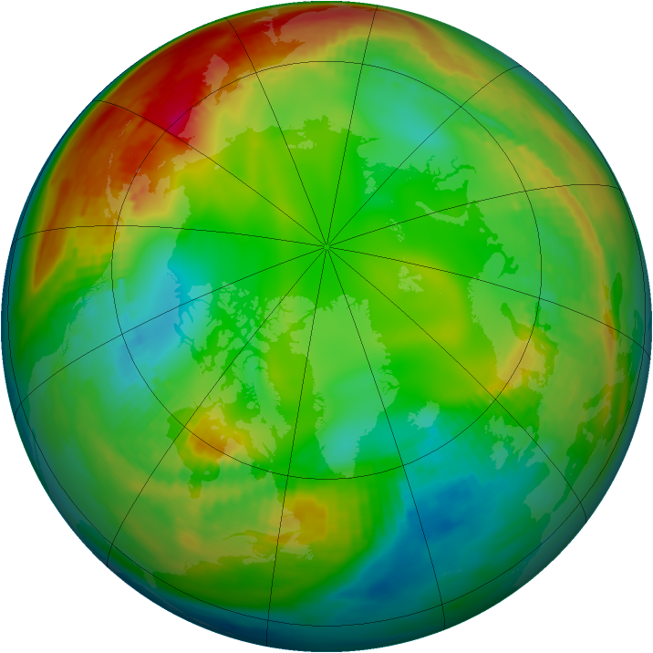 Arctic ozone map for 15 January 1981